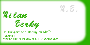 milan berky business card